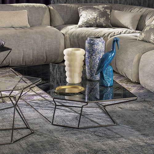 Contemporary coffee table - REBUS - arketipo - glass / metal / home