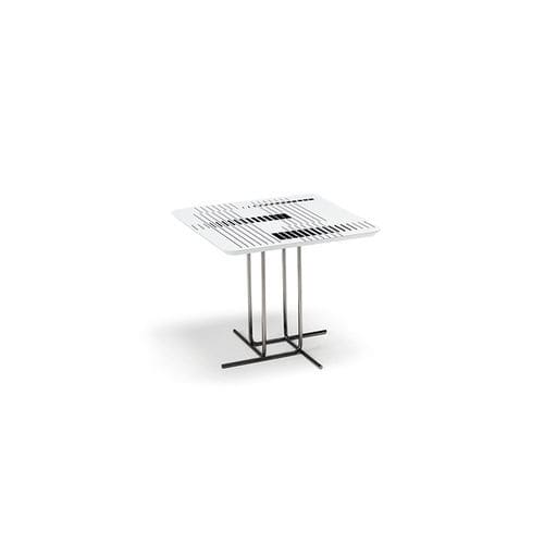 Contemporary side table - ALIBI - arketipo - MDF / metal base / square