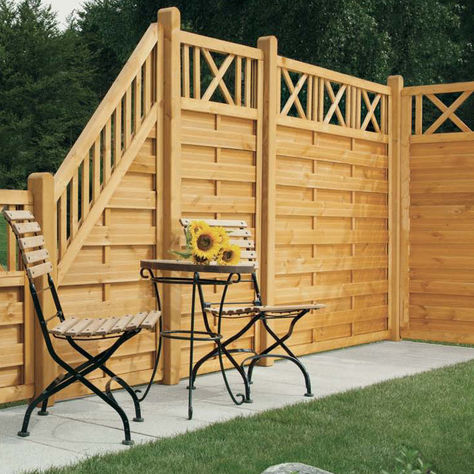 Fence with panels - ante-Gruppe - garden / wooden / traditional