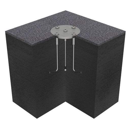 Concrete umbrella ground anchor Pianura KU CARAVITA stainless steel