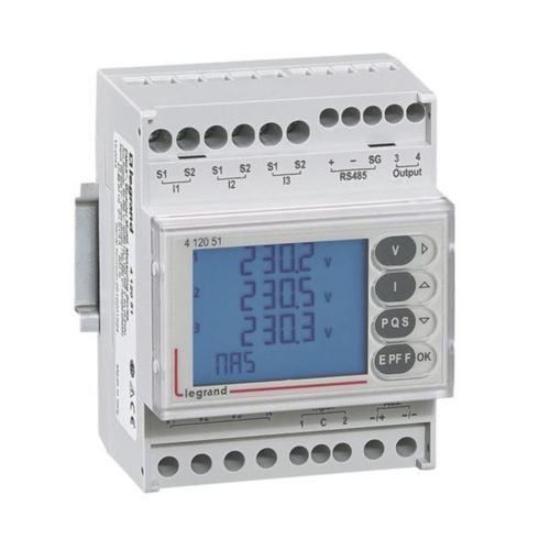 Energy meter with LCD display - emdx&sup3; - LEGRAND - pulse output / RS-485