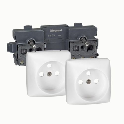 Power socket - PWAK3110WH - LEGRAND - modular / double / wall-mounted