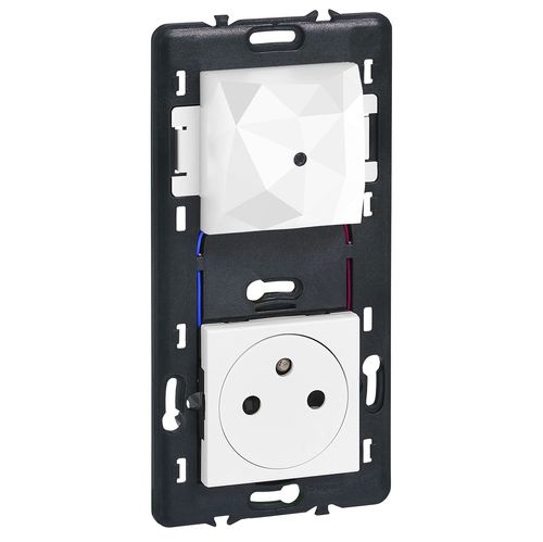 Power socket - 077700LB - LEGRAND - double / wall-mounted / flush
