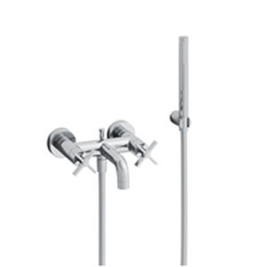 Double-handle washbasin mixer tap - CRICR180 - CRISTINA RUBINETTERIE - wall-mounted / chromed metal / bathroom