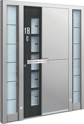 Entry door - AA 220 - INOTHERM - glass / aluminum / stainless steel