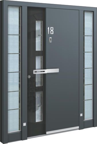 Entry door - AA 225 - INOTHERM - glass / aluminum / stainless steel