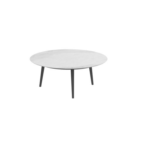 Contemporary coffee table - STYLETTO - Royal Botania - teak / ceramic / aluminum base