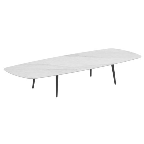 Contemporary coffee table - STYLETTO - Royal Botania - teak / ceramic / aluminum base