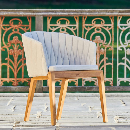 Contemporary garden chair - CALYPSO 55 - Royal Botania - outdoor / fabric / teak base