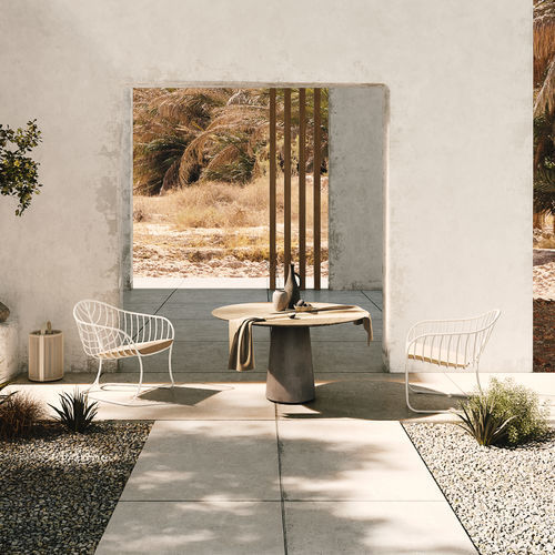Contemporary armchair -  FOLIA - Royal Botania - fabric / stainless steel / with removable cushion