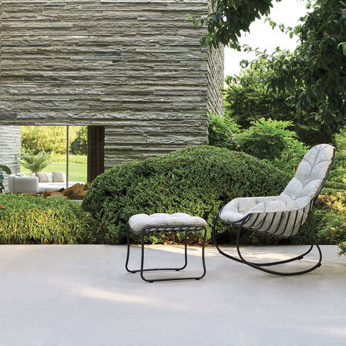Contemporary footrest - FOLIA - Royal Botania - fabric / stainless steel / outdoor
