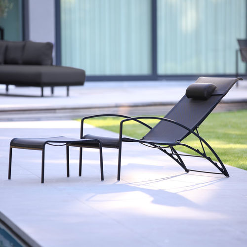 Contemporary relax armchair - QT - Royal Botania - Batyline® / stainless steel / with headrest