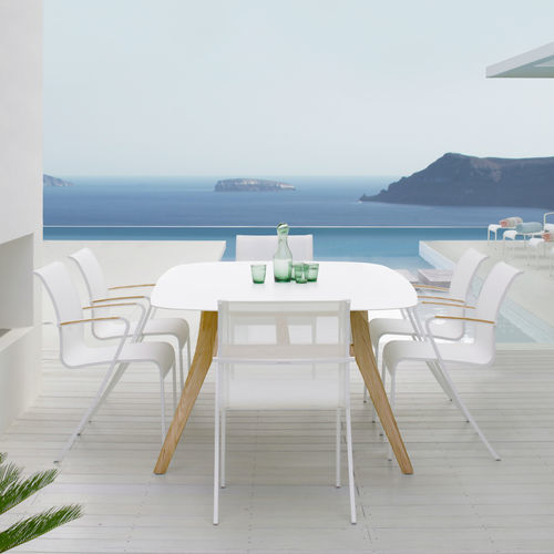 Contemporary dining chair - QT - Royal Botania - outdoor / Batyline® / stainless steel base
