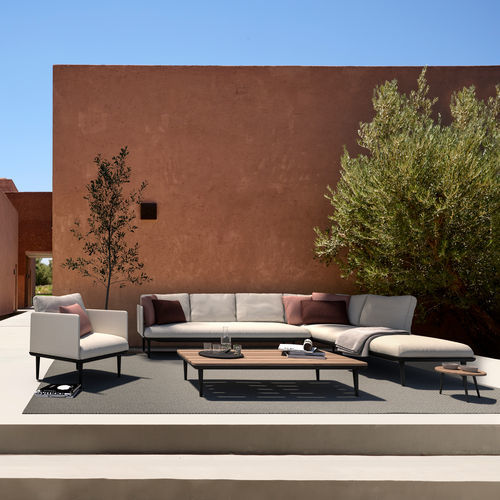 Contemporary lounge garden set - STYLETTO - Royal Botania - fabric / aluminum / home