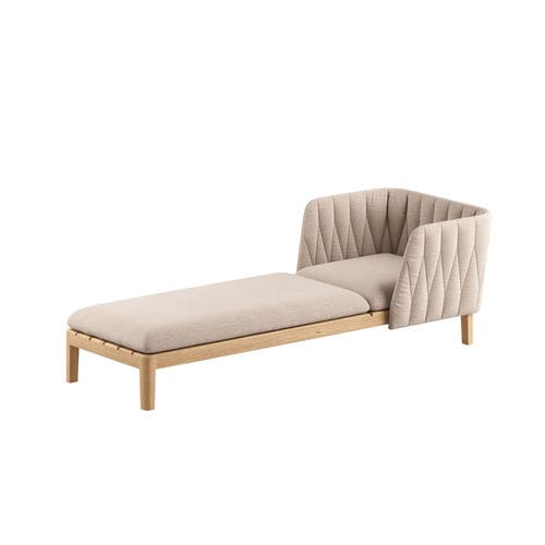 Contemporary daybed - CALYPSO 210P - Royal Botania - fabric / teak / teak base