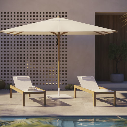 Contemporary sun lounger - XQI - Royal Botania - Batyline® / teak / adjustable backrest