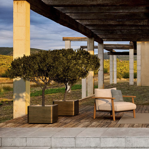 Brass planter - CUPRUM - Royal Botania - cube / lightweight / contemporary