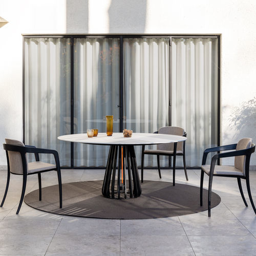 Contemporary dining table - FURNIZ   - Royal Botania - Solid Surface / metal base / rectangular
