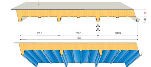Roof sandwich panel - MONOROOF® TPO - Metecno Bausysteme GmbH  - metal facing