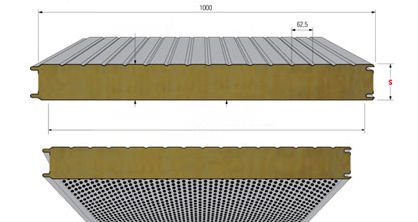 Facade sandwich panel - HIPERTEC® WALL SOUND - Metecno Bausysteme GmbH  - metal facing / rock wool core