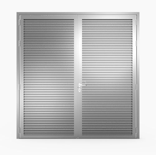 Entry door - TWO-PANEL : 622VIP23D - MLL-HAMBURG® - aluminum / swing / without glazing