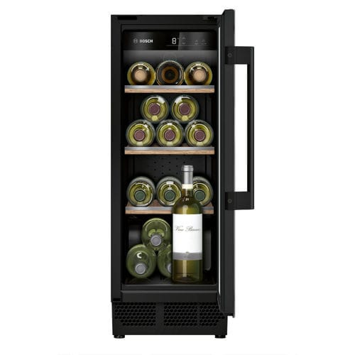 Serving wine cabinet - KUW20VHF0G - BOSCH - built-in / stainless steel / glazed