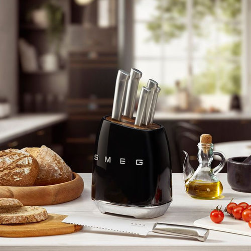 Bread knife with metal handle - KBSF02BL - SMEG - with metal blade