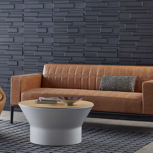 Contemporary sofa - PARALLEL - Allsteel - fabric / leather / gray