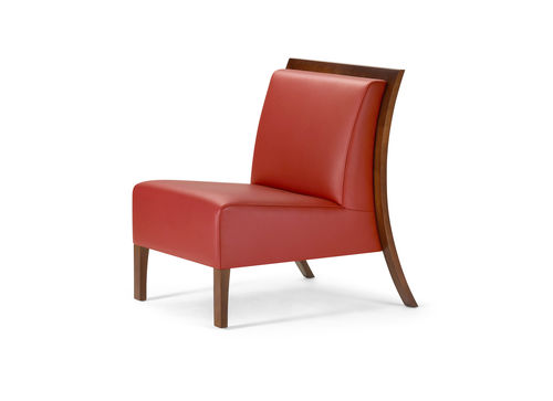 Contemporary fireside chair - GRACILE - Gunlocke - leather / fabric / commercial