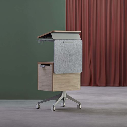 Conference lectern - TRIBUTAIRE&trade; - KI - height-adjustable / on casters / aluminum