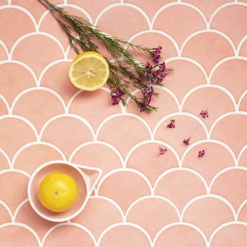 Indoor mosaic tile - MEDIUM MOROCCAN FISH SCALES - Mercury Mosaics - wall / ceramic / other shapes