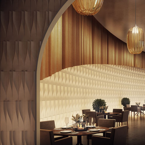 3D tile - LIQUID FORMS - kaza concrete - concrete / indoor / wall