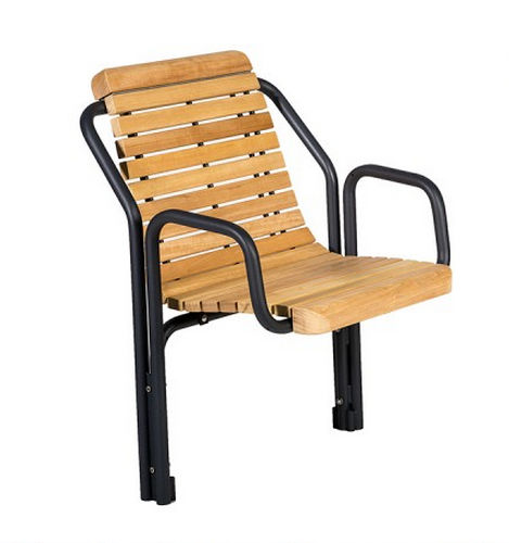 Contemporary urban armchair - 319S - GUYON - wooden / metal / wooden
