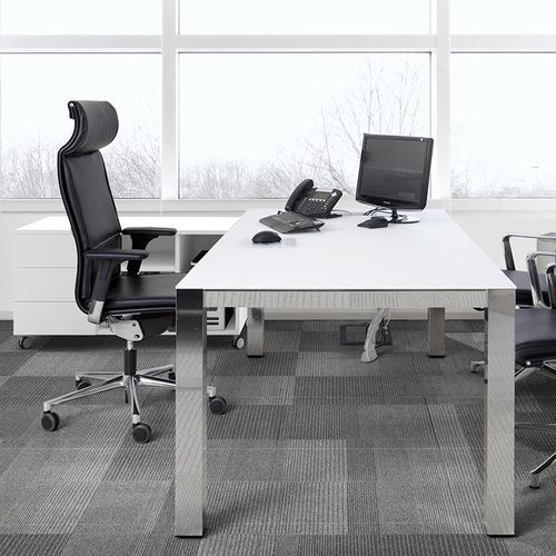 Contemporary executive chair - UNA PLUS - ICF - leather / fabric / aluminum