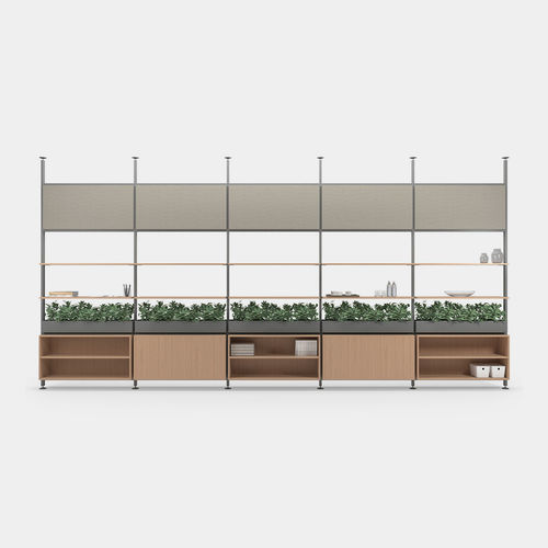Metal room divider - ICF - wooden / contract / indoor