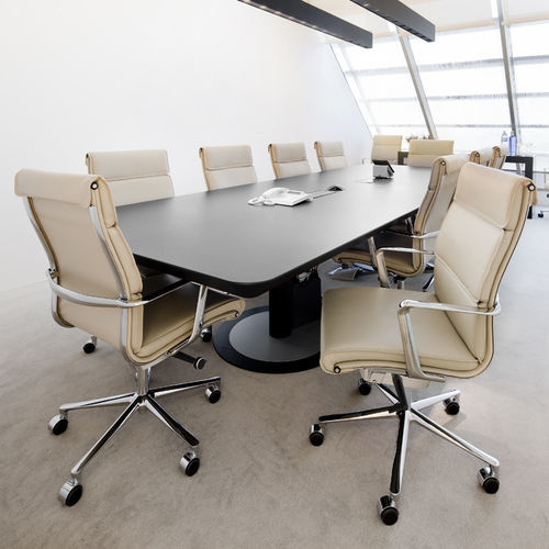 Design executive chair - UNA - ICF - leather / fabric / aluminum