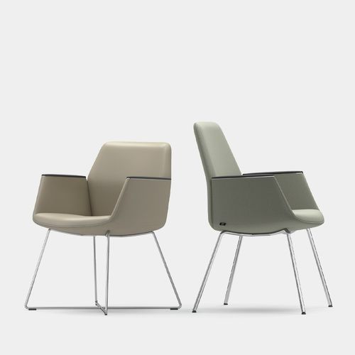 Contemporary visitor chair - ALBA - ICF - indoor / fabric / metal base