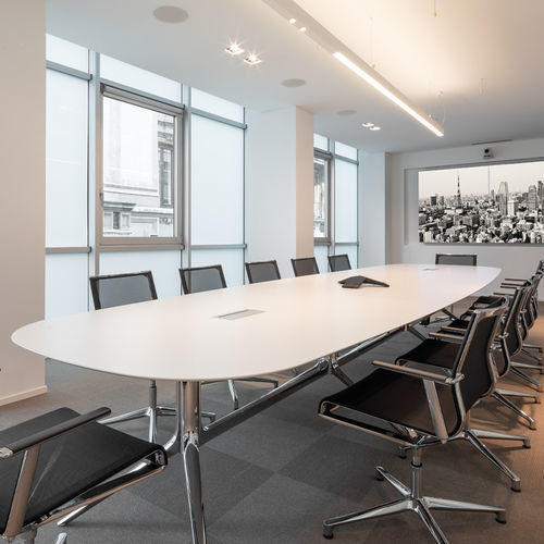 Contemporary conference table - NOTABLE - ICF - wooden / metal base / rectangular