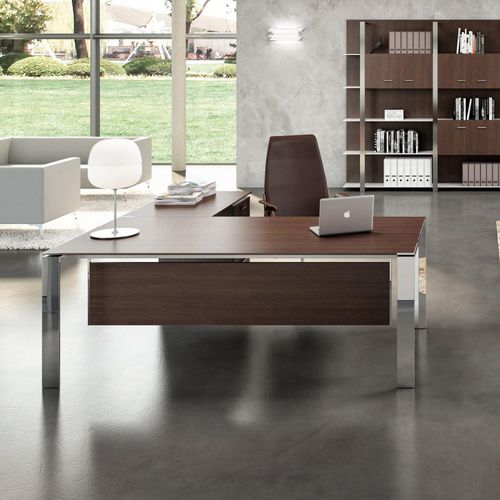 Executive desk - X7   - Quadrifoglio Sistemi d'Arredo - contemporary / wooden / metal
