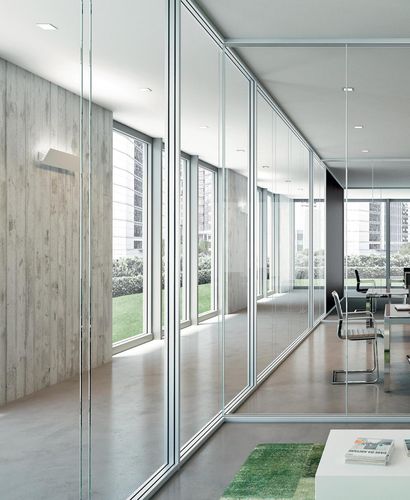Fixed partition - M2     - Quadrifoglio Sistemi d'Arredo - glass / commercial / for offices