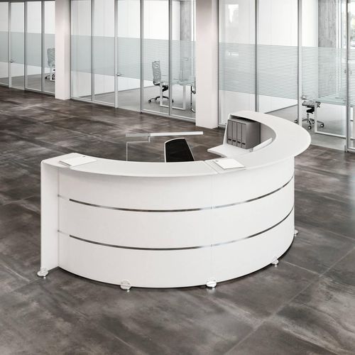 Semicircular reception desk - Quadrifoglio Sistemi d'Arredo - metal / for office / for university