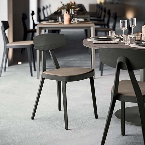Contemporary visitor chair - COMPASSO - Quadrifoglio Sistemi d'Arredo - indoor / fabric / ash