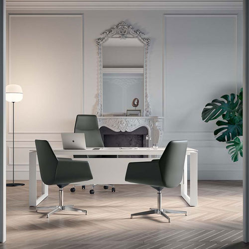 Contemporary executive chair - DUNE   - Quadrifoglio Sistemi d'Arredo - leather / fabric / polyurethane foam