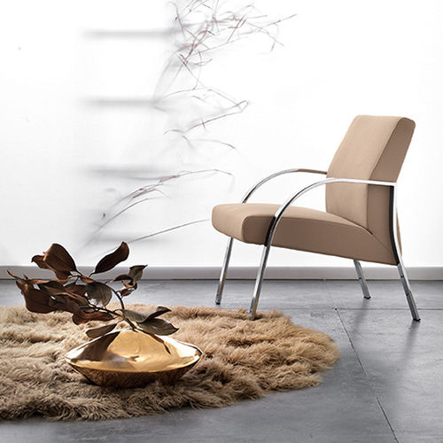Contemporary armchair - OREOTTO  - VAGHI - leather / metal / commercial