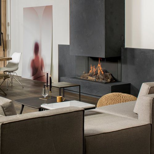Closed gas hearth - MATRIX 800-500 III - Faber - 3-sided / steel / glass