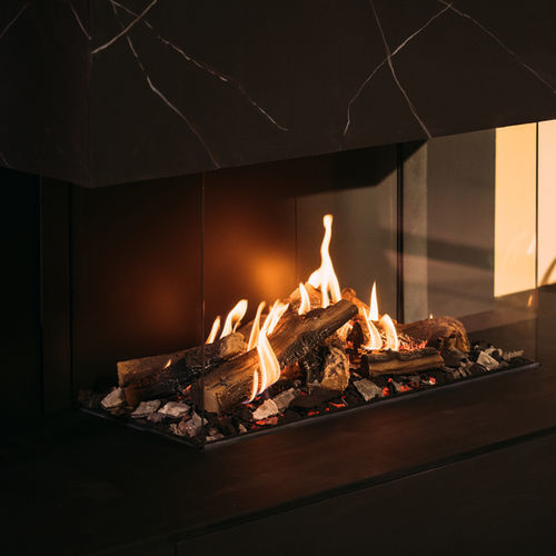 Closed gas hearth - MatriX 800-500 III Hybrid - Faber - 3-sided / metal / glass