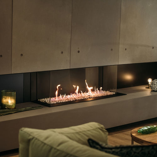 Closed gas hearth - MatriX Linear 1050-400 III - Faber - 3-sided / metal / glass