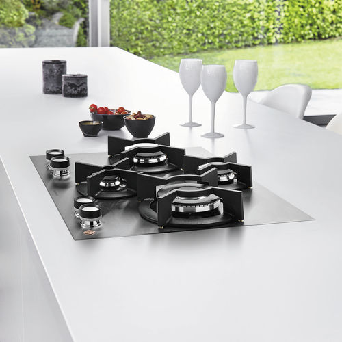 Gas cooktop - DPE7649XF - DE DIETRICH ELECTROMENAGER - 4 burner / built-in / with knobs