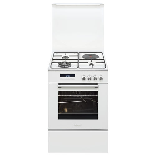 Gas range cooker - DCM1540W - DE DIETRICH ELECTROMENAGER - electric / dual-fuel / 4 burner