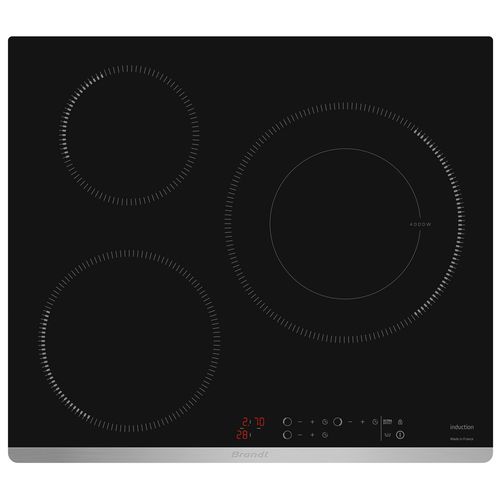 Induction cooktop - BPI1639KX - Brandt - 3 burner / built-in / with ...